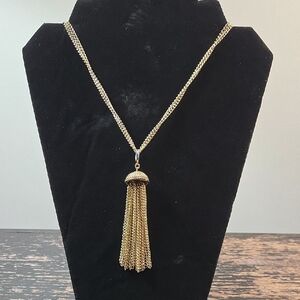 Gold Tone‎ Tassel Multi-Strand Necklace